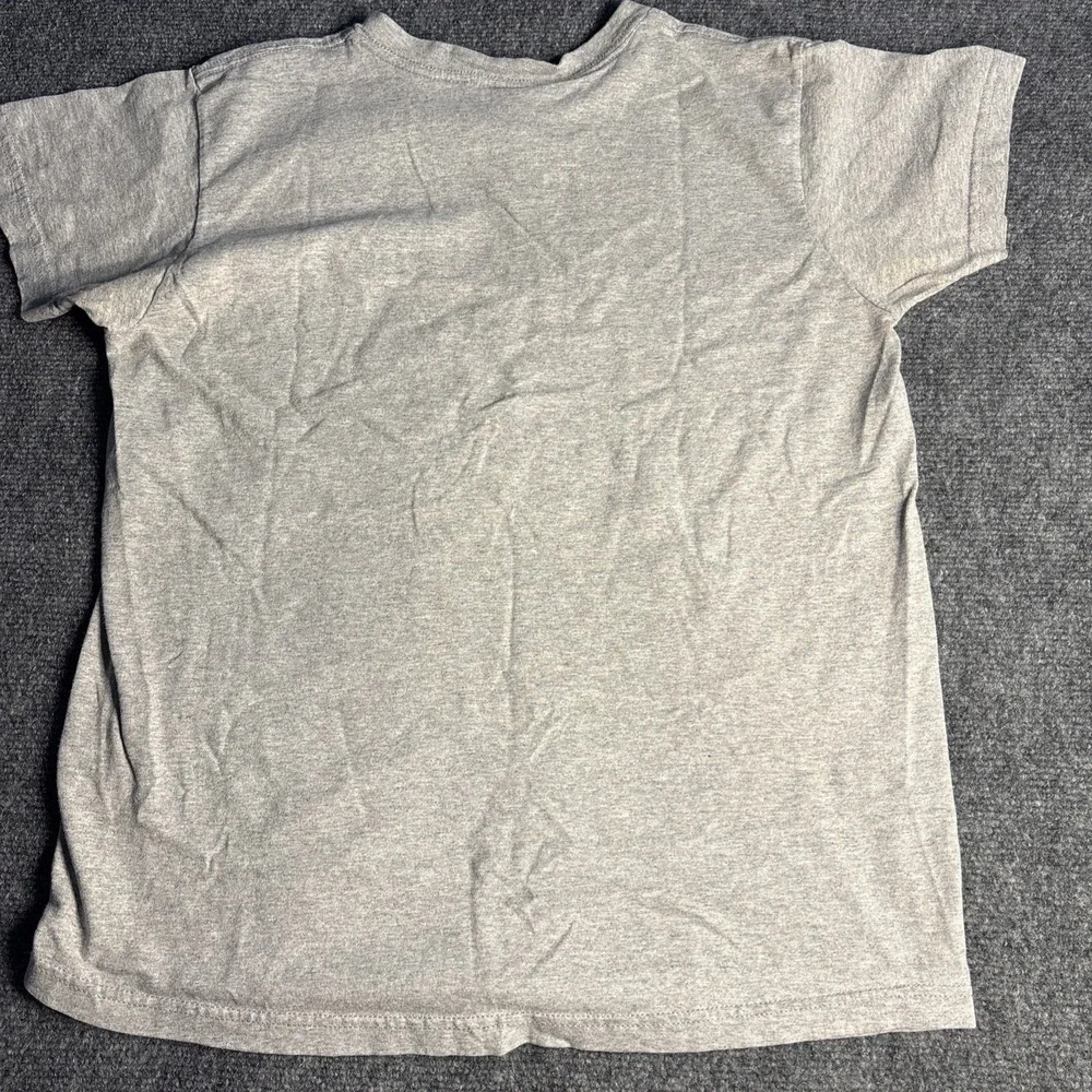 Adidas Tee‎ Shirt Mens Small Gray Solid Loose Fit Rib V Neck Blended Pony Logo